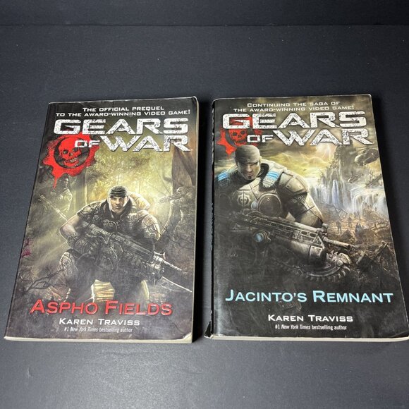 Lot Of 2 Gears Of War Aspho Fields / Jacinto’s Remnant By Karen Traviss SC US - Picture 1 of 16